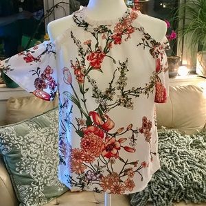 White Floral Blouse
